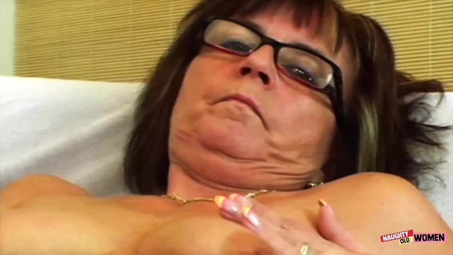 Before letting his cock inside the naughty granny Jana makes sure to tenderly rub herself