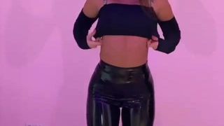 Big ass leather vinyl dance