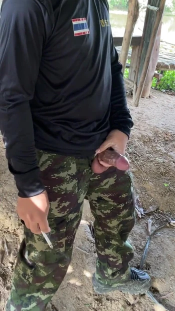 Powerful moment from "Military jerk off while smoking"