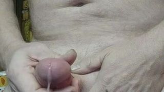 Shaved fat cock being wanked nice cum