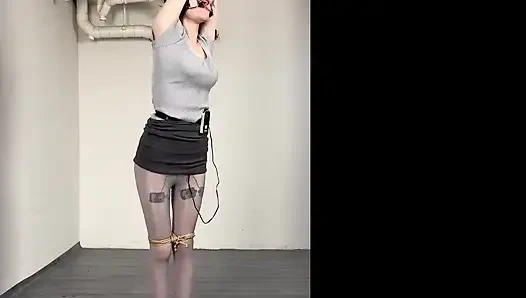 Ol kalın gri ayak pedi asılı + elektrik şoku + kırbaçlama