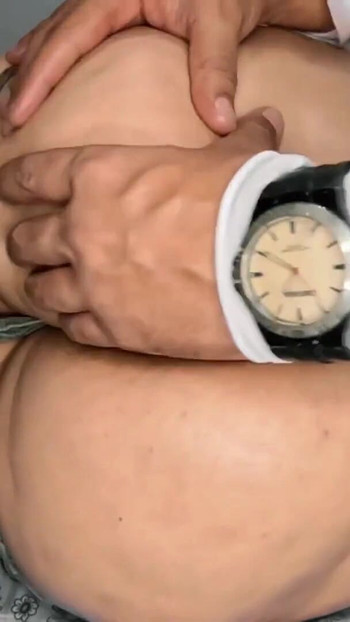 Key moment from "Boss pays me to massage his milf wife's big ass"