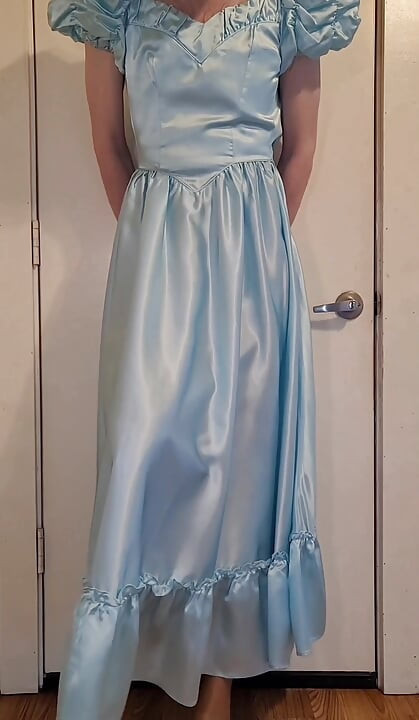 Satin-brautjungfern kleid