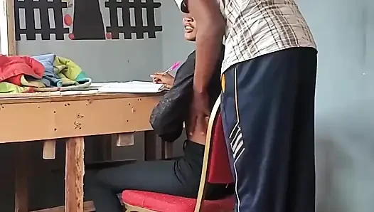 Skinny Chick Gobbles My Cock in the Office