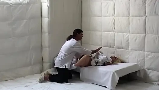 Horny MILF Doctor Fists and Fucks Blonde Patient Wildly
