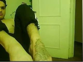 Straight guys feet on webcam #328