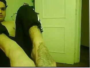 Straight guys feet on webcam #328