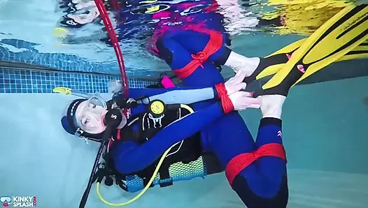 Underwater Bondage in Scuba Tied Tight & Dragged Through Water