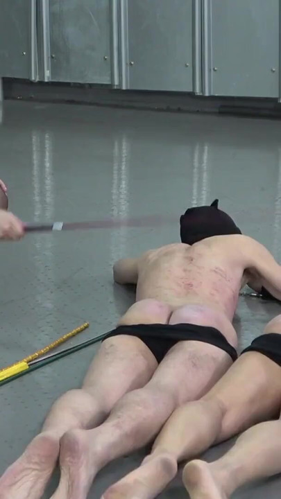 Masochistic prisoners being whipped by Mistress Tomeki | Clip 1