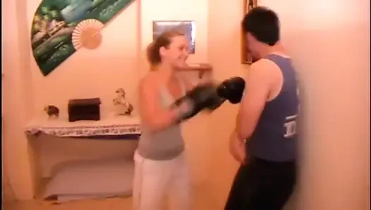 Beating her slave and enjoying it