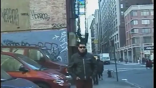 Hot dominatrix in leather with a great body puts a guy in clamps