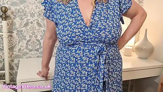 Innocent Wife is a Real Prick Tease in this Sexy Low Cut Suburban MILF Soccer Mom Dress