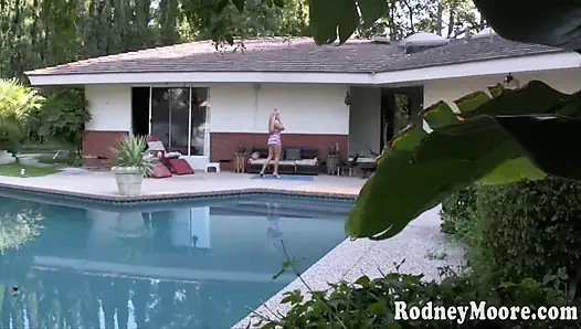 Big tit blonde chick loves to fuck outdoors and cum