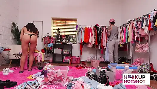 BTS - Sasha Pearl Models A Slutty Look During A Flirty Photoshoot!