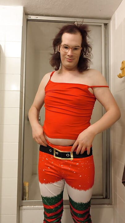 Santa Claus goes to take a shower