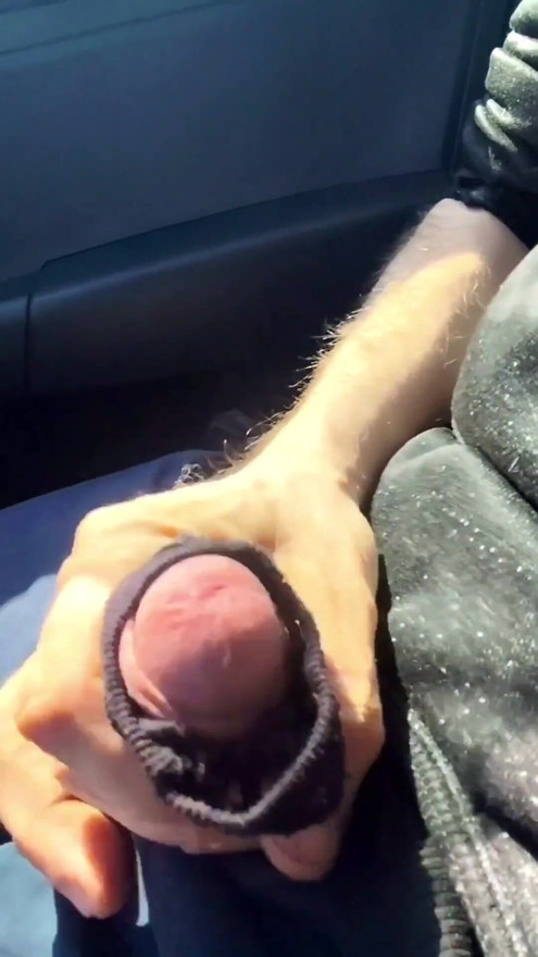 Almost caught! He jerks off in traffic in front of me, I love watching. Big cumshot! Part 1 | Clip 1