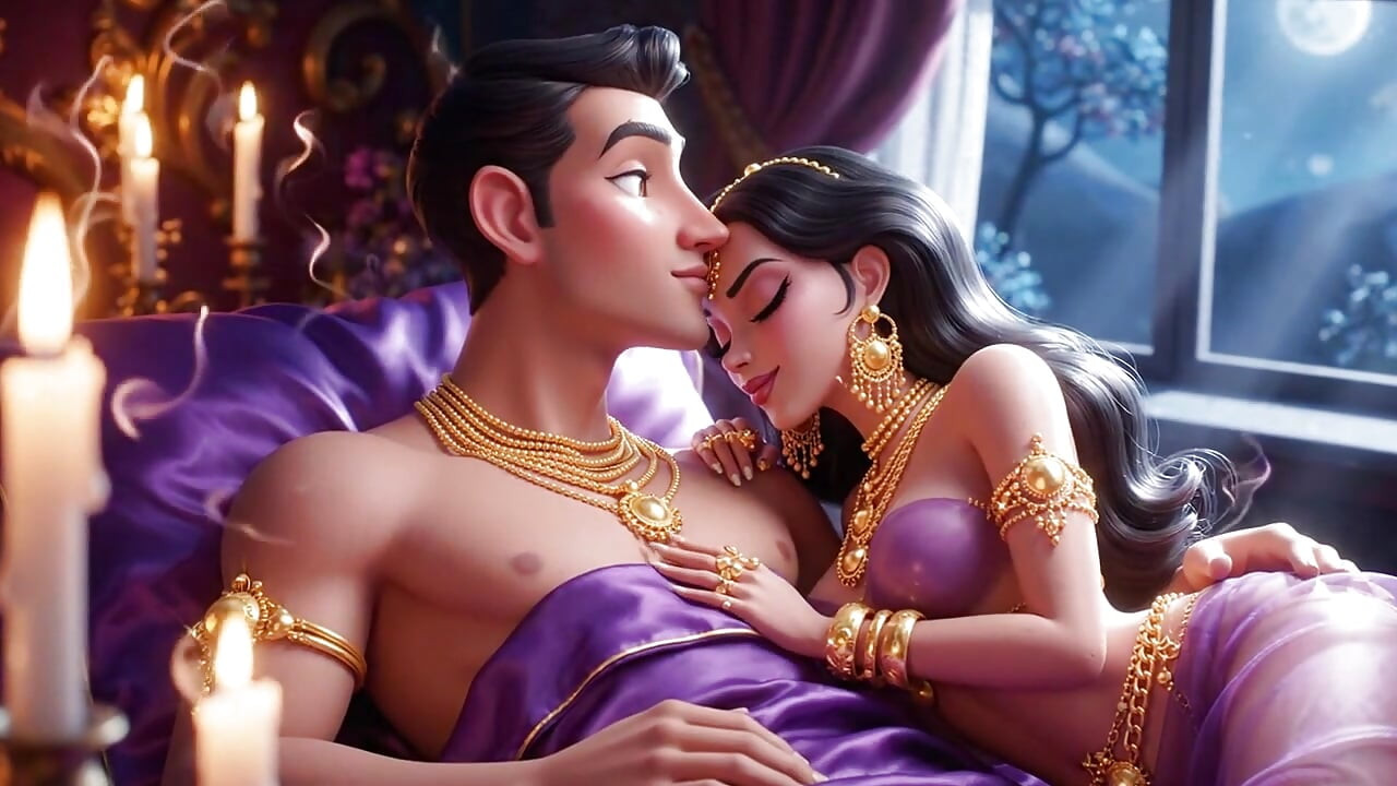 Royal Cartoon Couple Hot Night Passion Compilation - Gold Jewelry Animated Sensual Romance