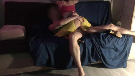 Petite Teentiabeanie got fucked and cum on ripped yellow pantyhose