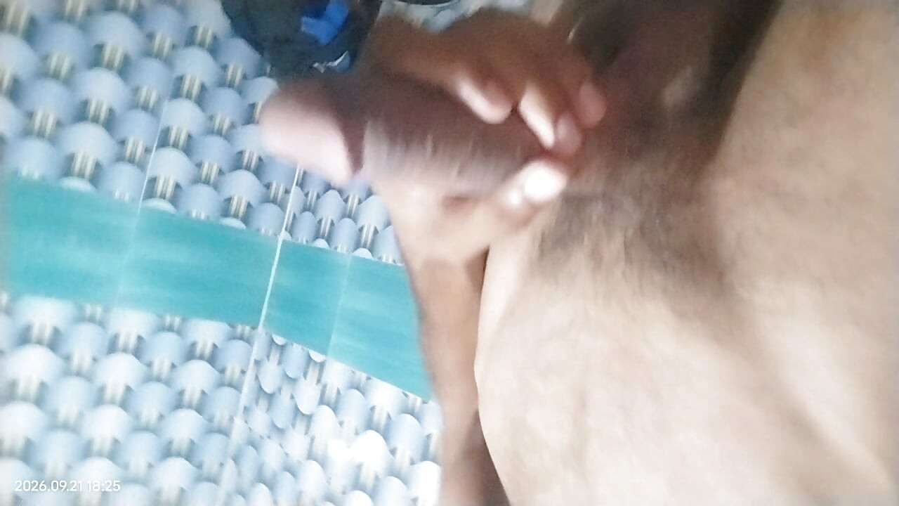 Big dick masterbate bathroom
