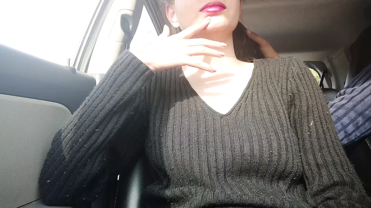 Doggystyle handjob for friend in car outdoors &ndash; risky sex, hornycouple149