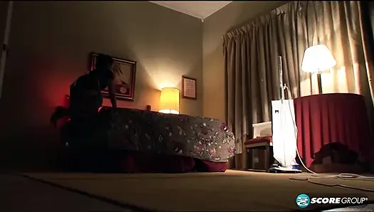 Asian maid Kitty Langdon's leg and feet sex show