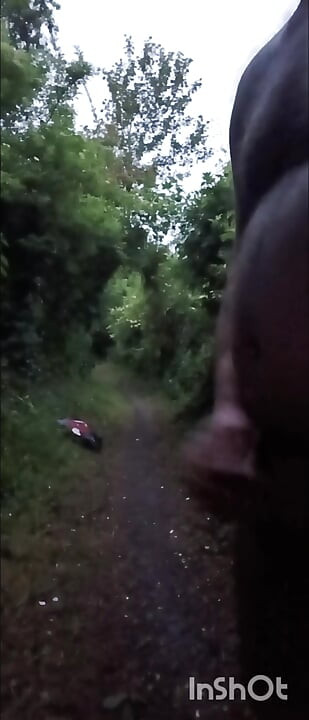 Strip and cum along footpath