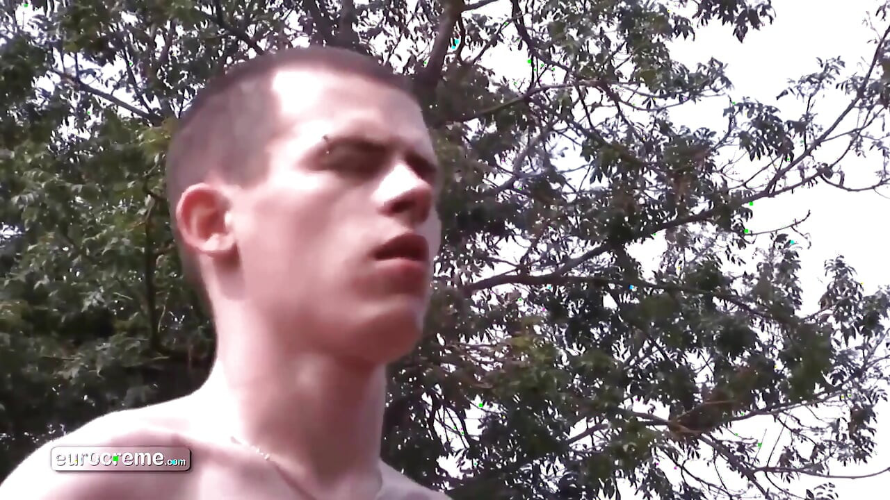 Eurocreme - Gay Twink Fucked by Lumberjack in Outdoors Gay Sex