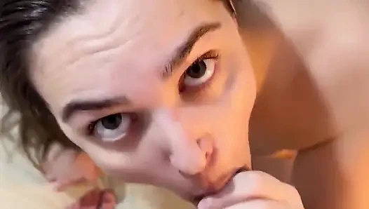 Naughty Wife Gives Blowjob Until She Gets Milk