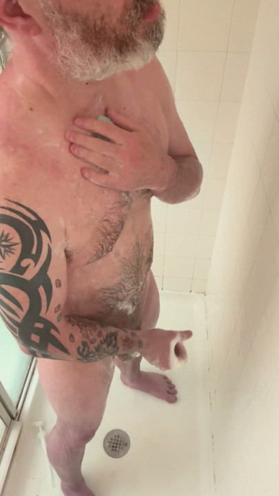 Scrubbing and Rubbing - Showering with a morning wood erection | Clip 1
