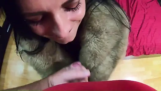 Cum Play in Fur Coat & Pantyhose Blowjob Fantasy with My Bosss Gift