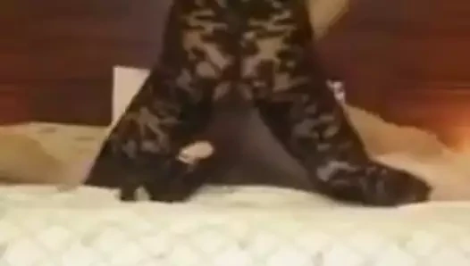 Bodystocking Tgirl Fucks Lucky Guy