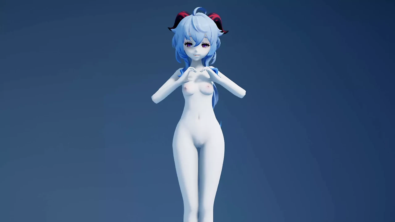 Genshin. ganyu cute dance small tits teen sexy hot