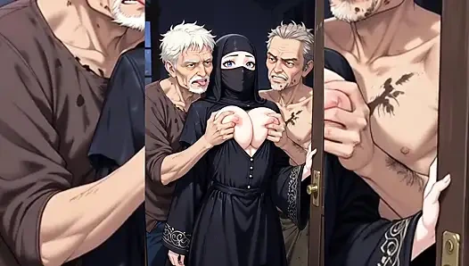 Hijabi Muslim Babes Degraded & Ravaged by Ugly Fat Dirty Old Men – Squeezed, Kissed, Fucked Hard Part 2