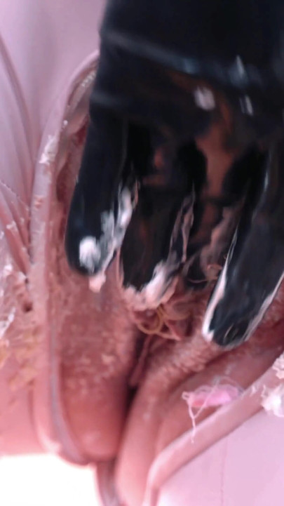 Jaw-dropping moment from "Pussy cake splosh food fetish, wet and messy, pvc catsuit"