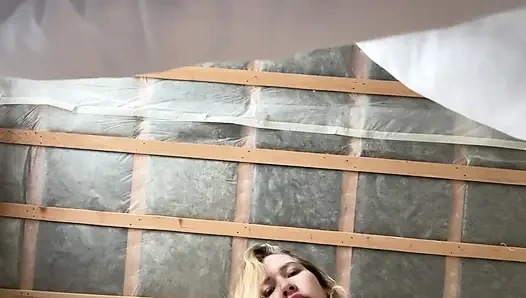 Young girl first time ride on dildo, real orgasm, wet pussy