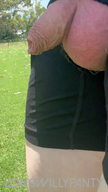 Straight guy out flashing his cock in boxers out in the hot sun risky dare.