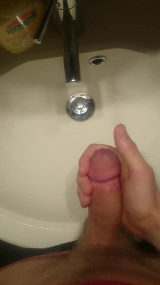 My cock with lube and spit