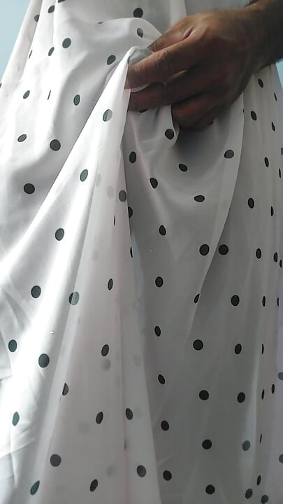 Boy masturbating wearing a Silk Seethrough Wet Pink polka dots Gawun
