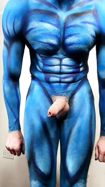Naked Bodypainting Myself as Spiderman