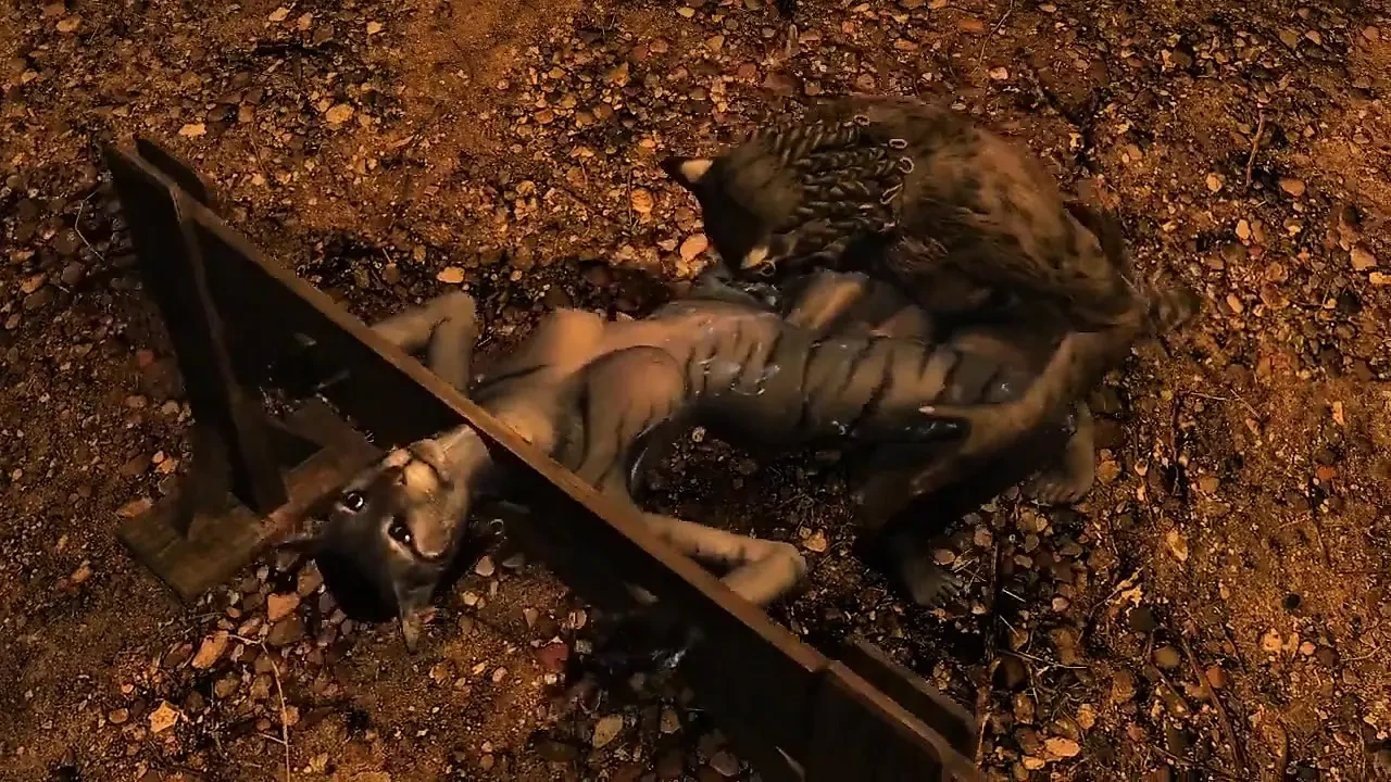 Khajiit Bound and Used in Dungeon