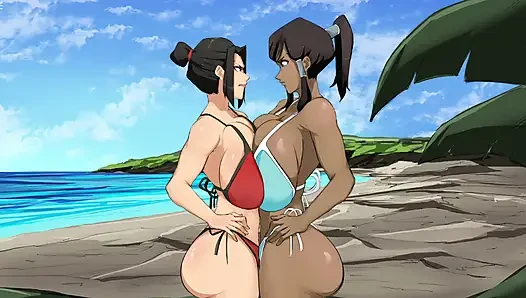 Ember Island - The Battle of Giant Tits between Korra and Azula