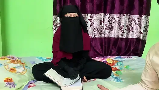 Happy time spent with a student in an empty house