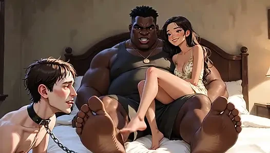 Suami Budak Kaki Membersihkan Kaki Istri dengan Lidahnya - Femdom