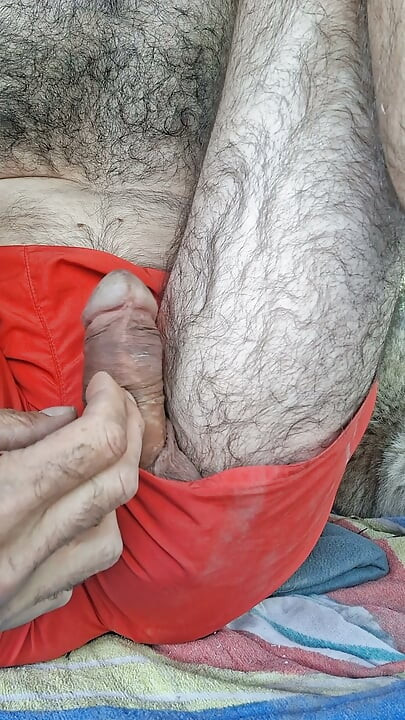 I caress my cock discreetly