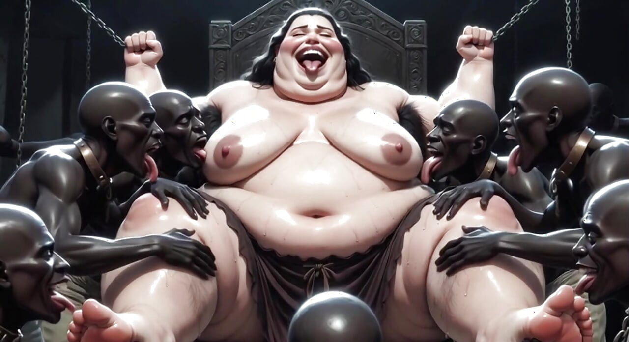 SSBBWクイーン、奴隷の舌に覆われる - 激しいボディ崇拝のオーガズム