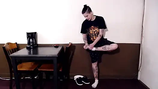 Two ladies have athletes foot itching