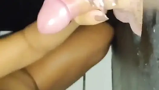 I Fucked Hard in the Gloryhole While the Cuckold Filmed