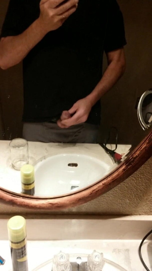 Big cum squirt in the mirror at home
