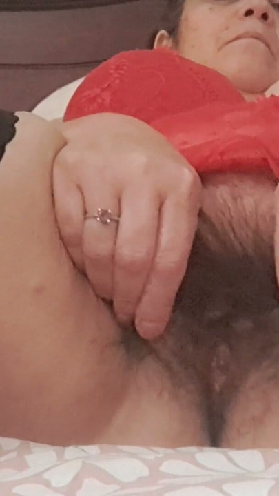 Milf in sexy stockings showing her pussy to her husband for fucking | Clip 1