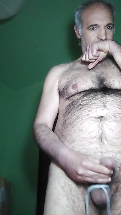 I Call a Girl, While I Talk to Her I Stroke My Cock with My Balls Tied by the Lace of My Sneakers.